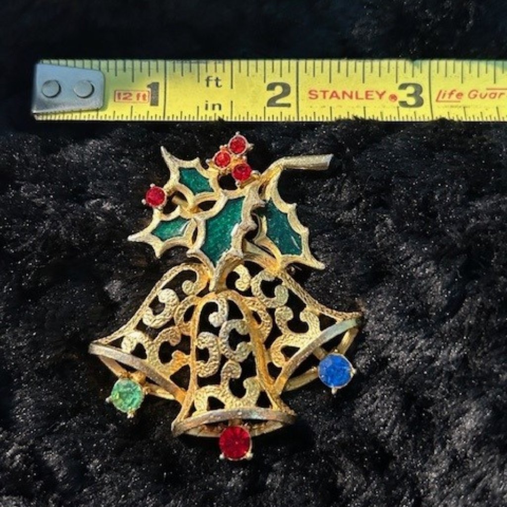 Vintage Beatrix Christmas Bells With Holly